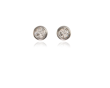 Cachet Swarovski Crystal  Solitair/M Pierced Earrings Rhodium