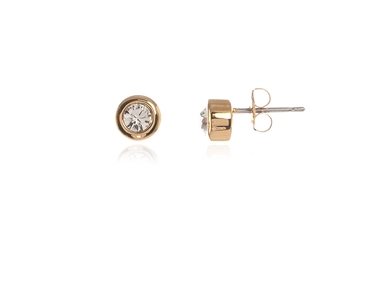 Cachet Swarovski Crystal  Solitair/S Pierced Earrings Gold