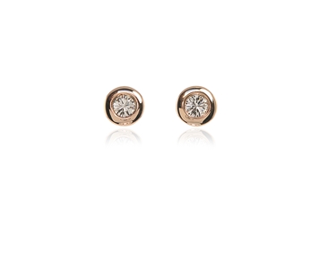 Cachet Swarovski Crystal  Solitair/S Pierced Earrings Pink Gold