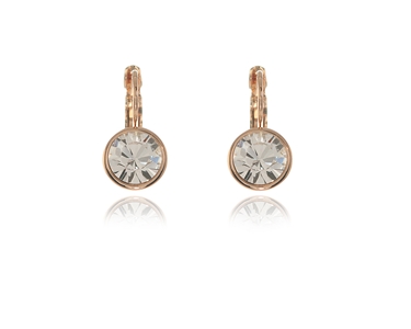 Cachet Swarovski Crystal  Elise Lever Back Earrings Pink Gold