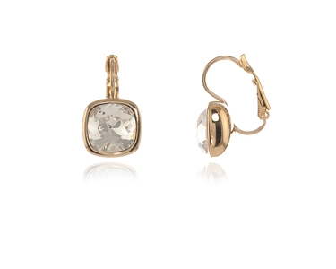 Cachet Swarovski Crystal  Elise Lever Back Earrings Gold Cushion