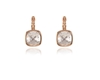 Cachet Swarovski Crystal  Elise Lever Back Earrings Pink Gold Cushion
