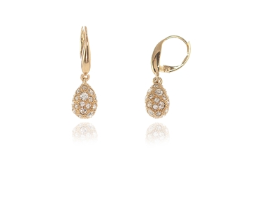 Cachet Swarovski Crystal  Ona/Tear Lever Back Earrings Gold
