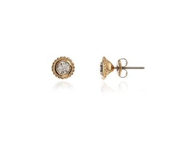 Cachet Swarovski Crystal  Bree/Solitair Pierced Earrings Gold