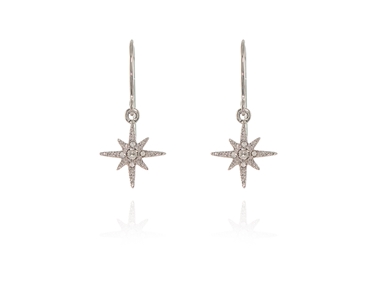 Cachet Swarovski Crystal  North Star Earrings Earrings Rhodium