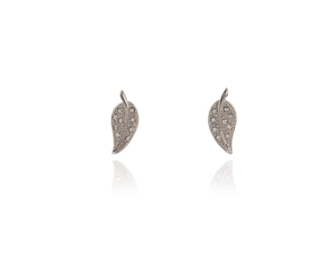 Cachet Swarovski Crystal  Leafy Pierced Earrings Rhodium