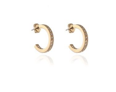 Cachet Swarovski Crystal  Saga/M Pierced Earrings Gold