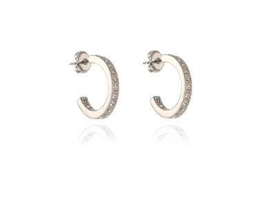 Cachet Swarovski Crystal  Saga/M Pierced Earrings Rhodium