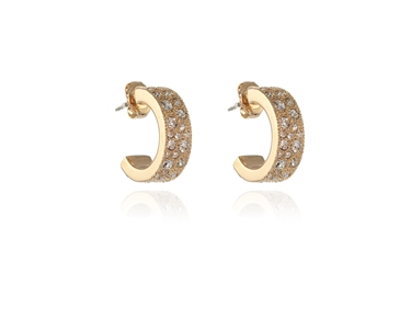Cachet Swarovski Crystal  Bardot Pierced Earrings Gold