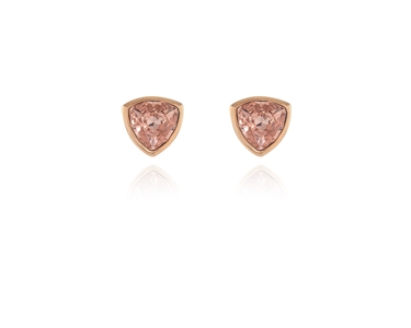 Cachet Swarovski Crystal  Trilliant Pierced Earrings Pink Gold