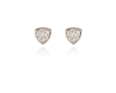 Cachet Swarovski Crystal  Trilliant Pierced Earrings Rhodium Crystal