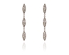 Cachet Swarovski Crystal  Sphinx Pierced Earrings Rhodium Long