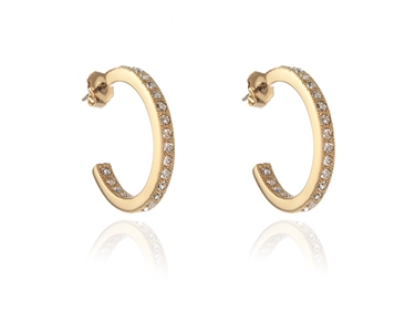 Cachet Swarovski Crystal  Saga/L Pierced Earrings Gold