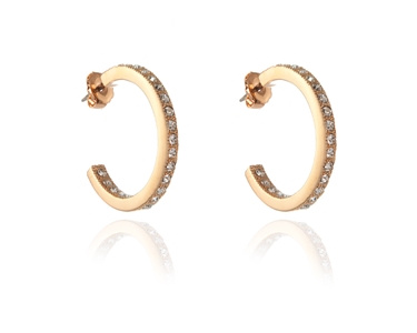 Cachet Swarovski Crystal  Saga/L Pierced Earrings Pink Gold