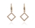 Cachet Swarovski Crystal  Cubitz Lever Back Earrings Gold