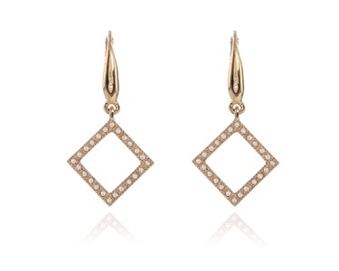 Cachet Swarovski Crystal  Cubitz Lever Back Earrings Gold