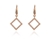 Cachet Swarovski Crystal  Cubitz Lever Back Earrings Pink Gold