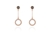 Cachet Swarovski Crystal  Hamo Pierced Earrings Pink Gold