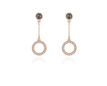 Cachet Swarovski Crystal  Hamo Pierced Earrings Pink Gold