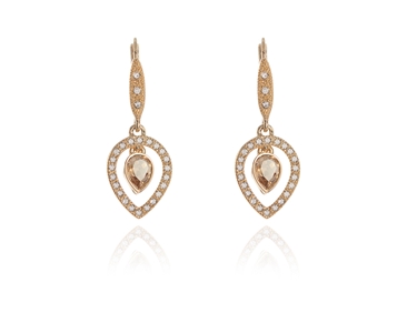 Cachet Swarovski Crystal  Taja Lever Back Earrings Gold