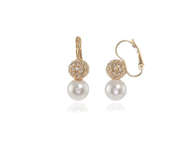 Cachet Swarovski Crystal  Peyton Pearl Earrings Gold