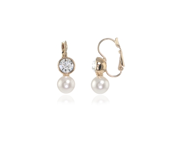 Cachet Swarovski Crystal  Mimi Pearl Earrings Gold