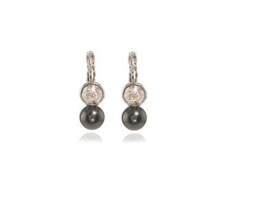 Cachet Swarovski Crystal  Mimi Pearl Earrings Rhodium