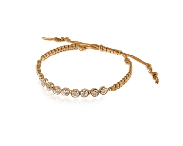 Cachet Swarovski Crystal  Direction Nautical Cord Bracelet Gold