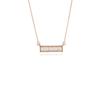 Cachet Swarovski Crystal  Le Baguette Necklace Pink Gold