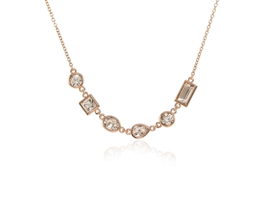 Cachet Swarovski Crystal  Melange Necklace Pink Gold