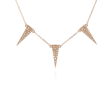Cachet Swarovski Crystal  Dart Necklace Pink Gold