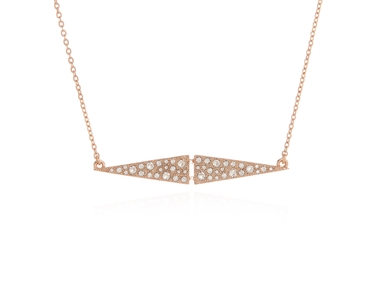 Cachet Swarovski Crystal  Dart Necklace Pink Gold Bar