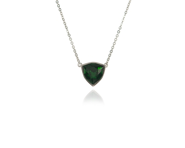 Cachet Swarovski Crystal  Trilliant Pendant Rhodium Green