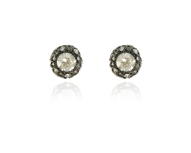 Cachet Swarovski Crystal  Ona/10 Pierced Earrings Gun Metal