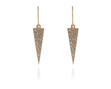 Cachet Swarovski Crystal  Dart Hook Wire Earrings Pink Gold
