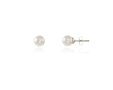 Cachet Swarovski Crystal  Mac/8 Pearl Earrings Rhodium white
