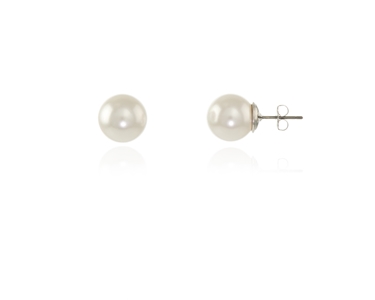 Cachet Swarovski Crystal  Mac/12 Pearl Earrings Rhodium white