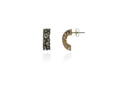 Cachet Swarovski Crystal  Halia Pierced Earrings Gun Metal