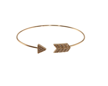 Cachet Swarovski Crystal  Arrow Spring Bangle Gold