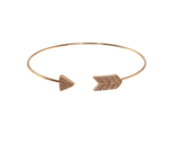 Cachet Swarovski Crystal  Arrow Spring Bangle Pink Gold