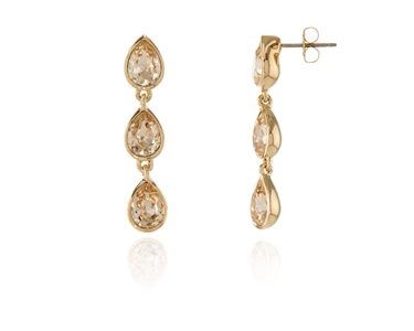 Cachet Swarovski Crystal  Rani Pierced Earrings Gold