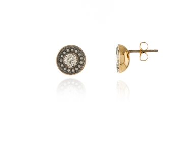 Cachet Swarovski Crystal  Tilly Pierced Earrings Gun Metal Crystal