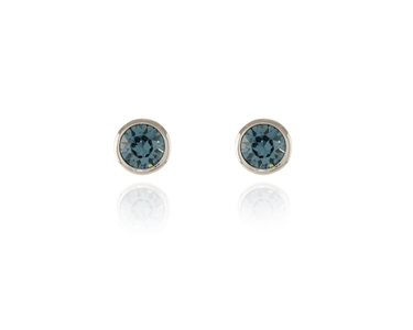 Cachet Swarovski Crystal  Thisbe Pierced Earrings Rhodium Denim Blue