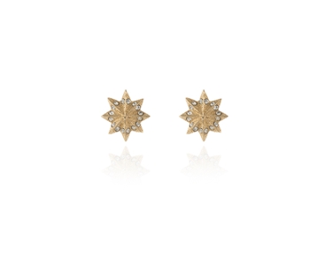 Cachet Swarovski Crystal  Gaspra Pierced Earrings Gold