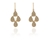 Cachet Swarovski Crystal  Lakin Pierced Earrings Gold