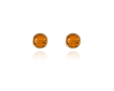 Cachet Swarovski Crystal  Thisbe Pierced Earrings Gold Topaz