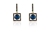 Cachet Swarovski Crystal  Thisbe Pierced Earrings Gun Metal Capri Blue