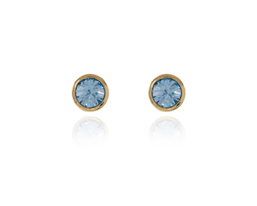 Cachet Swarovski Crystal  Thisbe Pierced Earrings Gold Light Sapphire
