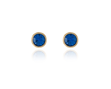 Cachet Swarovski Crystal  Thisbe Pierced Earrings Gold Capri Blue