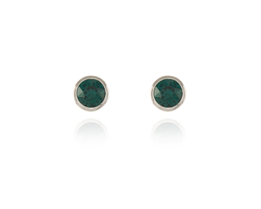 Cachet Swarovski Crystal  Thisbe Pierced Earrings Rhodium Emerald